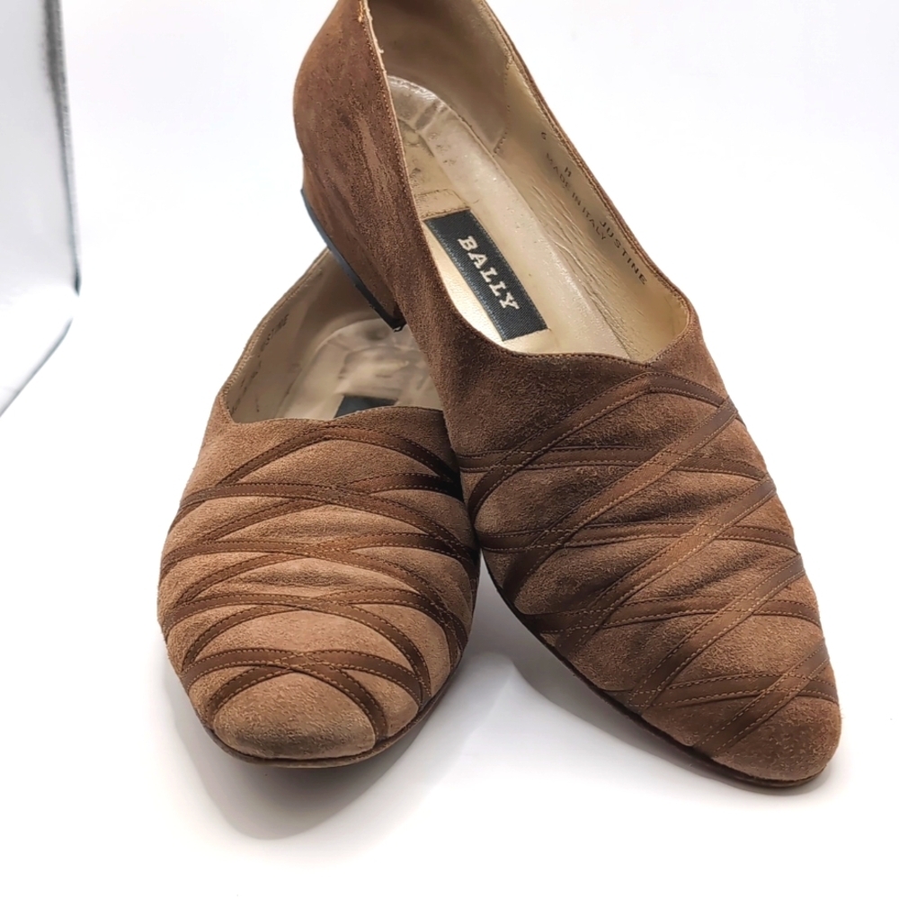 Bally Justine Light Brown Suede Leather Flat Loafers Shoes Size 6 M